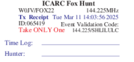 Event Label for FOX transmitter